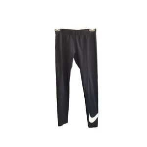 Nike girls, black elastic waist logo leggings, size large